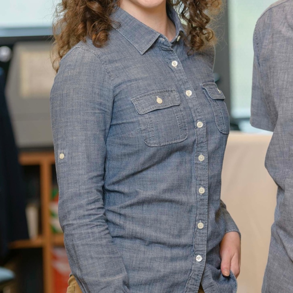 J.Crew The Perfect Shirt Chambray Button-Up Preppy Classic Workwear Western XXS